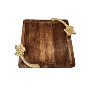 Plateau de service artisanal en bois de manguier naturel de qualité supérieure pour la décoration de table de dîner, de cuisine ou de restaurant, ou comme plateau à nourriture - Product Image 4
