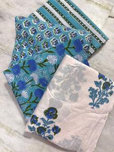 Tela de algodón Sanaganeri con estampado en bloque, tela estampada a mano en Jaipur, tela india para vestidos, proveedor mayorista de tela de algodón. - Product Image 6