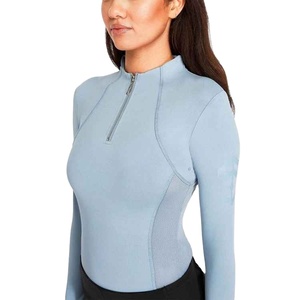 Lightweight Moisture Wicking Trending Equestrian Top Breathable Stylish Stretch Fabric Horse Riding Athletic Women Base Layer - Product Image 1