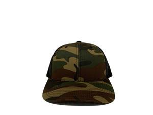 Casquette Trucker Camouflage Vierge en Gros, 6 Panneaux, Haute Qualité, avec Maille, Profil Moyen, Structurée, pour Hommes, Fabriquée au Vietnam - Product Image 1