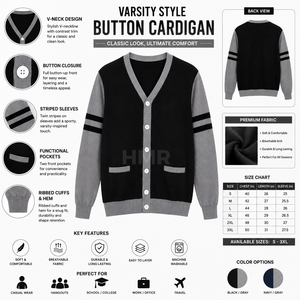 HMR Sisterhood Sorority – Nouveau cardigan en acrylique à col en V pour l'automne et l'hiver, veste décontractée en tricot à carreaux coupe ample - Product Image 6