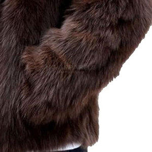 Veste à capuche en fourrure classique pour homme avec logo sur le devant, look élégant et coupe confortable, toucher doux, légère, écologique, finition lisse - Product Image 5