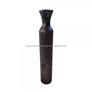 Florero de fundición de aluminio moderno de Azora Industries, decoración de sala de estar con acabado negro, jarrón decorativo Floral fresco caliente - Product Image 3