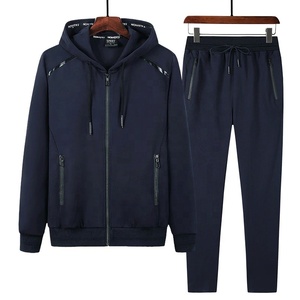 Sweat-shirt à capuche et pantalon pour homme, marque bon marché, ensemble de sport, survêtement décontracté d'entraînement, fermeture éclair avant, tenue de Jogging - Product Image 3