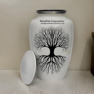 Haute qualité solide métal classique Style américain cendres crémation urne paix arbre conception adulte souvenir bas prix funéraire pot en métal - Product Image 1