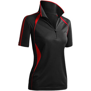 Polo de Manga Corta Azul Marino para Mujer, Color Sólido, Corte Regular, Secado Rápido, Tejido de Poliéster, Estilo Casual - Product Image 2