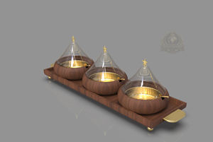 Ensemble de plateaux de service de luxe en aluminium avec bols et cloche en verre – Distributeur de condiments personnalisé et écologique pour une utilisation haut de gamme sur table - Product Image 3