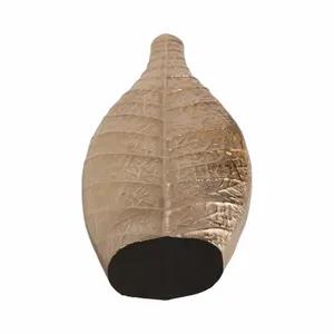 Jarrón Alto de Hierro Hecho a Mano con Diseño de Hojas, Estilo Costero, Ecológico, Decoración Moderna para Mesa de Navidad - Product Image 2
