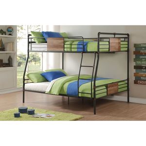 Letto a castello Brantley Sandy Full XL/Queen in metallo con finitura spazzolata nera e bronzo scuro - Product Image 3