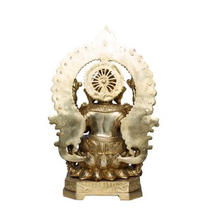 Wholesale Gold-Plated Brass Lord Ganesha Statue-Modern Antique Design for Festival Gifts & <b>Temple</b> Decoration Bulk Available - Product Image 3