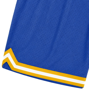 Shorts de basket-ball en maille sublimée bleu royal et jaune pour hommes, vêtements de sport légers en polyester, shorts de match d'équipe, vêtements de compétition - Product Image 5