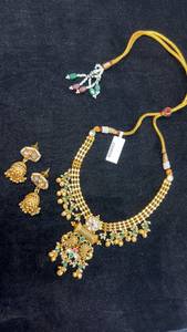 Ensemble collier et boucles d'oreilles TISHYA DIAMOND en alliage de cuivre plaqué or ethnique, imitation perle, diamant taille brillant, bijoux de mariage pour femmes - Product Image 4