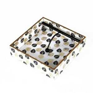 <b>Rustic</b> <b>Wooden</b> Napkin Holder With Corrugated Metal Panel X Shaped <b>Wooden</b> Slats Farmhouse Vintage Kitchen Table Organizer - Product Image 3