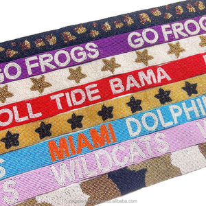 Cinturón deportivo con cuentas al por mayor, bolso personalizado para el día del partido, hecho a mano, con bordado de equipo universitario, personalizado, de hombro, duradero y a la moda. - Product Image 6