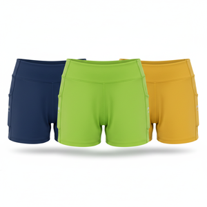 Shorts de pickleball pour femmes, haute élasticité, compression, poche cachée, séchage rapide, respirant, vêtements de sport pour terrain intérieur, OEM ODM - Product Image 4
