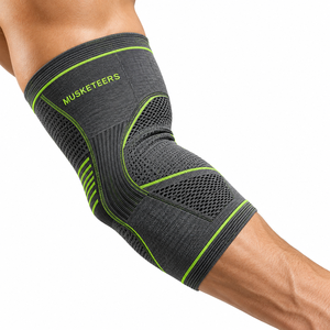 Nouveautés : Manchons de coude unis en tissu doux et extensible, support de coude de haute qualité pour unisexe - Product Image 1