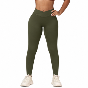 Leggings Deportivos Personalizados para Mujer con Cintura Cruzada en V, Leggings de Cintura Alta con Cintura Cruzada, Pantalones de Yoga Elásticos en 4 Direcciones - Product Image 3