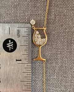 Collar con Colgante de Diamante en Forma de Copa de Vino de Lujo, Chapado en Oro, con Diamante Cultivado en Laboratorio, para Mujer, Joyería Personalizada al por Mayor - Product Image 6