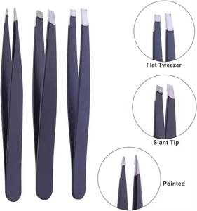 Juego de Pinzas para Pestañas Morje de Acero Inoxidable de Precisión Quirúrgica, 3 Piezas, con Puntas Lisas/Serradas/Dentadas para Pestañas - Product Image 5