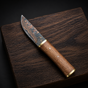 Custom Handmade Pukko Copper Damascus Hunting Knife Fixed Blade Outdoor Camping Survival Bushcraft Knife with <b>Leather</b> Sheath OEM - Product Image 4