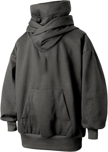 Sudadera con Capucha Extra Grande para Hombre, Azul Sólido, Algodón French Terry, Estilo Casual para Otoño, Diseño con Bolsillos, Corte Regular - Product Image 3