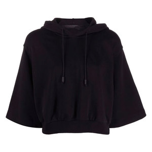 Top corto personalizado para mujer, sudaderas casuales para mujer, teñido liso y material de secado rápido, top corto con capucha para mujer - Product Image 3