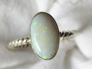 แหวนโอปอลออสเตรเลียปรับขนาดได้-เงินแท้ 925-พลอยประจำเดือนตุลาคม-โอปอลดับเบิ้ล-เครื่องประดับทำมือ-ของขวัญสำหรับเธอ-MS - Product Image 3