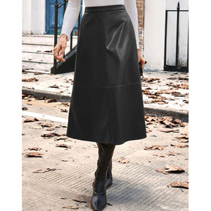 Faldas de Piel Sintética para Mujer 2026, Falda de Cintura Alta con Corte en A, Falda Midi Otoño Invierno, Más Vendida - Product Image 5