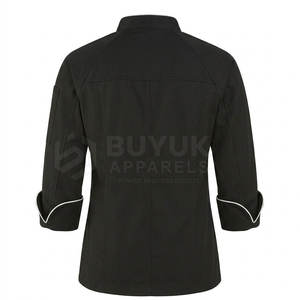 Chaqueta de Trabajo para Chef, Ligera y Transpirable, de Poliéster/Algodón, Manga Larga, Cierre de Botones, Profesional para Cocina, Restaurante, Bar - Product Image 2