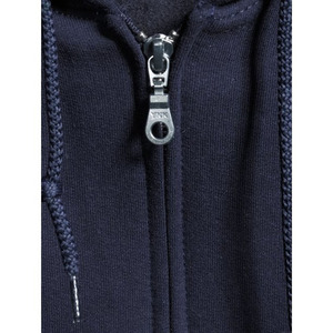 Sweat-shirt à capuche pour homme, bleu marine, fermeture éclair intégrale, coupe classique, en molleton de coton, décontracté, couleur unie, pour l'automne - Product Image 4
