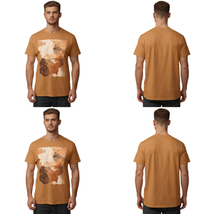 Camiseta Estampada de Corte Holgado, Algodón Peinado, Estilo Urbano, Tejido Grueso, Alta Calidad, Diseño Gráfico Personalizado, Hombros Caídos, para Hombre - Product Image 4