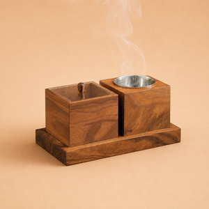 Handcrafted Wooden Bakhoor Burner Set <b>With</b> Storage Box And Tray. Premium Home Decor For Global Export High Quality Finish - Product Image 1