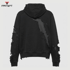 เสื้อฮู้ดดี้ผู้ชายสุดฮิต ขายส่ง คุณภาพสูง ลายปักแบบซับลิเมชั่น ดีไซน์เท่ห์ ผ้าฝ้าย 100% สไตล์ดิสเทรส สำหรับฤดูหนาว - Product Image 2