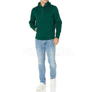 Dark Green <b>Hoodie</b> Soft Fabric Regular Fit Pullover with Front Pocket Autumn Winter Casual Wear Bulk Mens Sweatshirt - Product Image 5