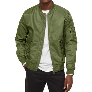 OEM Wholesale Bulk <b>Men's</b> <b>Jacket</b> Custom Logo Thin Flight Bomber <b>Jackets</b> Low MOQ Solid Plain Casual Fashionable Nylon Windbreaker - Product Image 4