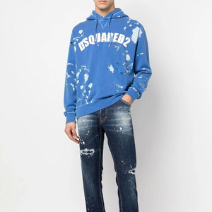 Vente en gros de sweats à capuche vintage pour hommes, en coton lourd, en molleton français, surdimensionnés, avec impression 3D et tie-dye pour l'hiver - Product Image 4