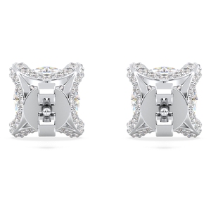 REYES Pendientes personalizados de oro blanco de 14 quilates con corte redondo y moissanita de 2,96 quilates con cierre de rosca para mujer, regalo perfecto, joyería fina - Product Image 6