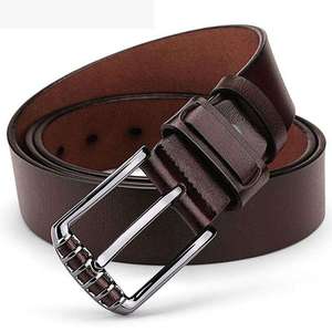 Cinturón Clásico de Cuero Genuino de Vaca, Alta Calidad, Correa Ajustable Cómoda, Hebilla de Aleación Casual, Transpirable, Estampado, Talla Grande - Product Image 3