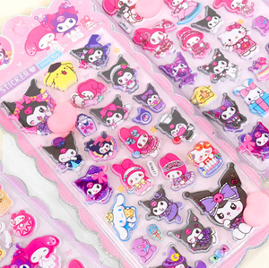 Pegatinas Sanrioed, Juego de 16 Piezas, Personajes Coreanos Lindos, Hoja de Pegatinas Decorativas Kawaii para Diario, Papelería Infantil al por Mayor - Product Image 1