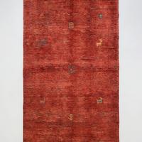 Premium Hand Knotted Wool Area Rug Rust Red Floral Pattern Classic Flat Pile Carpet Medium Thickness No Backing for Living Room