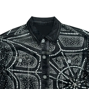 <b>Rhinestone</b> Denim <b>Jacket</b> for Men Premium Bling Streetwear Full <b>Rhinestone</b> Jean <b>Jacket</b> Luxury Sparkling Crystal Hip Hop Fashion - Product Image 3