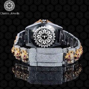 Montre à quartz de luxe pour femme Charm_Jewells, boîtier en acier inoxydable, cadran irrégulier avec diamants, fermoir papillon analogique, 38 mm - Product Image 3