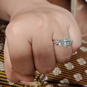 แหวนเงินแท้ 925 รูปผึ้งหมุนได้ ทำมือ แหวนนิ้วโป้งแบบหมุนได้ สำหรับทุกเพศ เหมาะสำหรับงานแต่งงานหรือเป็นของขวัญในงานปาร์ตี้ - Product Image 5