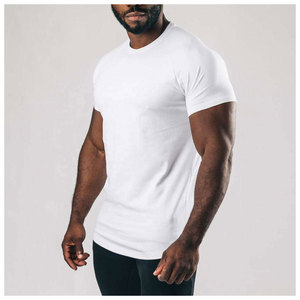 T-shirt à manches courtes pour homme, col rond, gris, couleur unie, jersey tricoté décontracté, 100% coton, 200 grammes, séchage rapide, respirant, coupe classique - Product Image 6