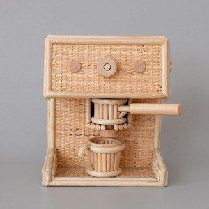 ของเล่นเครื่องชงกาแฟแบบสวมบทบาท ราคาถูก ทำด้วยมือจากหวายสาน ของเล่นเสริมสร้างจินตนาการสำหรับเด็ก - Product Image 1