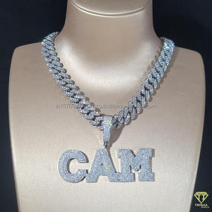 Collier pendentif de luxe en moissanite et diamant « CAM » en argent, bijoux hip-hop, vente en gros - Product Image 6