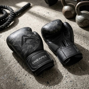 Guantes de Boxeo Negros con Camuflaje, Guantes Profesionales de Entrenamiento y Combate, Acolchados, con Logotipo Personalizado, OEM, Venta al Por Mayor - Product Image 4