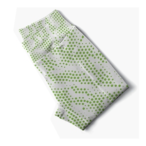 Custom White Lime Green Dotted High Waist Women <b>Yoga</b> <b>Leggings</b> Stretch <b>Yoga</b> Pants Gym Fitness Tights Activewear <b>Legging</b> - Product Image 3