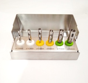 Juego de Fresas de Trepanación para Implantes Dentales 3.0mm 4.0mm 5.0mm 6.0mm 7.0mm 8.0mm Kit de Instrumentos Quirúrgicos Manuales 6 Piezas Fresas de Trepanación Largas - Product Image 1