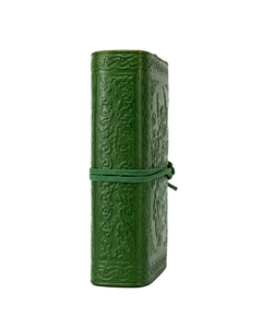 Diario de Cuero de Fantasía, Cuaderno de Cuero Verde, Diario de Escritura Hecho a Mano, Cuaderno de Dibujo con Grabado Celta, Diario de Viaje Vintage - Product Image 3